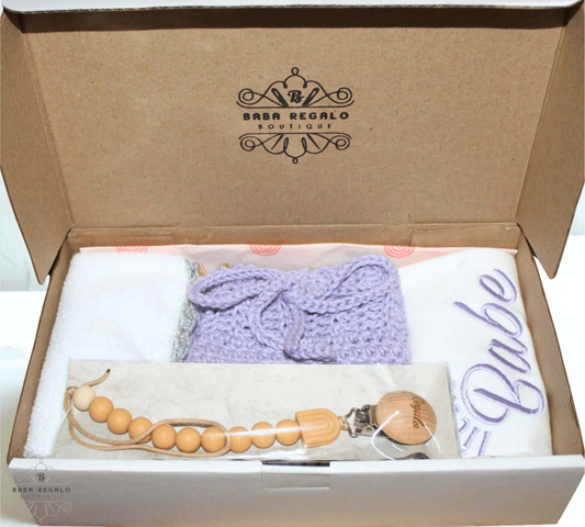 Baby Gift Set – Diaper Cover, Burp Cloth & Baby Grow Themed Dummy Clip - Baba Regalo Boutique