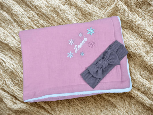 Personalized Muslin Fleece Baby Blanket with Name - Baba Regalo Boutique